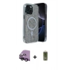 MARSİLYAN™- iPhone 14 Kılıf Eksen Çizgi - Siyah Joko Magic 5D Hayalet Cam + Raze Metal Kamera Lens - SH