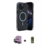MARSİLYAN™- iPhone 14 Kılıf Eksen Çizgi - Siyah Joko Magic 5D Hayalet Cam + Raze Metal Kamera Lens - SH