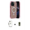 MARSİLYAN™- iPhone 14 Kılıf Eksen Çizgi - Siyah Joko Magic 5D Hayalet Cam + Shine Kamera Lens - GD