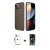 MARSİLYAN™- iPhone 14 Kılıf Eksen Form Prime - Şeffaf 360 Full Body Arka Koruyucu + Shine Kamera Lens - GI