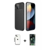 MARSİLYAN™- iPhone 14 Kılıf Eksen Form Prime - Şeffaf 360 Full Body Arka Koruyucu + Shine Kamera Lens - GI