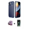 MARSİLYAN™- iPhone 14 Kılıf Eksen Form Prime - Şeffaf 360 Full Body Arka Koruyucu + Raze Metal Kamera Lens - KI