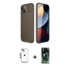 MARSİLYAN™- iPhone 14 Kılıf Eksen Form Prime - Şeffaf 360 Full Body Arka Koruyucu + Shine Kamera Lens - MI