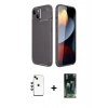 MARSİLYAN™- iPhone 14 Kılıf Eksen Form Prime - Şeffaf 360 Full Body Arka Koruyucu + Shine Kamera Lens - YL