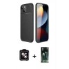 MARSİLYAN™- iPhone 14 Kılıf Eksen Form Prime - Şeffaf 360 Full Body Arka Koruyucu + PVD Metal Kamera Lens - TU