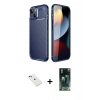 MARSİLYAN™- iPhone 14 Kılıf Eksen Form Prime - Şeffaf 360 Full Body Arka Koruyucu + Yeşil Diamond Kamera Lens