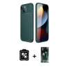 MARSİLYAN™- iPhone 14 Kılıf Eksen Form Prime - Şeffaf 360 Full Body Arka Koruyucu + PVD Metal Kamera Lens - YL