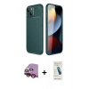 MARSİLYAN™- iPhone 14 Kılıf Eksen Form Prime - Şeffaf Pasifik Cam Ekran Koruyucu + Raze Metal Kamera Lens - KI