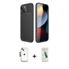 MARSİLYAN™- iPhone 14 Kılıf Eksen Form Prime - Şeffaf Pasifik Cam Ekran Koruyucu + Shine Kamera Lens - SH