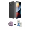 MARSİLYAN™- iPhone 14 Kılıf Eksen Form Prime - Şeffaf Royal Nano Ekran Koruyucu + Raze Metal Kamera Lens - MR