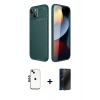 MARSİLYAN™- iPhone 14 Kılıf Eksen Form Prime - Siyah 3D Antistatik Hayalet Cam Ekran Koruyucu + Shine Kamera Lens - SH