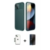MARSİLYAN™- iPhone 14 Kılıf Eksen Form Prime - Siyah 3D Antistatik Hayalet Cam Ekran Koruyucu + Shine Kamera Lens - YL