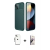 MARSİLYAN™- iPhone 14 Kılıf Eksen Form Prime - Siyah Bilvis 3D Mat Cam Ekran Koruyucu + Shine Kamera Lens - GI