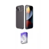 MARSİLYAN™- iPhone 14 Kılıf Eksen Form Prime - Siyah Bilvis 5in1 3D Magic Cam Ekran Koruyucu