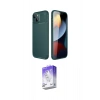 MARSİLYAN™- iPhone 14 Kılıf Eksen Form Prime - Siyah Bilvis 5in1 3D Magic Cam Ekran Koruyucu