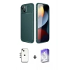 MARSİLYAN™- iPhone 14 Kılıf Eksen Form Prime - Siyah Bilvis 5in1 3D Magic Cam Ekran Koruyucu + Shine Kamera Lens - GI