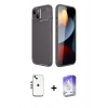 MARSİLYAN™- iPhone 14 Kılıf Eksen Form Prime - Siyah Bilvis 5in1 3D Magic Cam Ekran Koruyucu + Shine Kamera Lens - GS