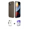 MARSİLYAN™- iPhone 14 Kılıf Eksen Form Prime - Siyah Bilvis 5in1 3D Magic Cam Ekran Koruyucu + Shine Kamera Lens - SH