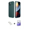 MARSİLYAN™- iPhone 14 Kılıf Eksen Form Prime - Siyah Bilvis 5in1 5D Magic Hayalet Cam Ekran Koruyucu + Diamond Kamera Lens - PE