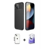 MARSİLYAN™- iPhone 14 Kılıf Eksen Form Prime - Siyah Bilvis 5in1 5D Magic Hayalet Cam Ekran Koruyucu + Shine Kamera Lens - GI
