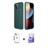MARSİLYAN™- iPhone 14 Kılıf Eksen Form Prime - Siyah Bilvis 5in1 5D Magic Hayalet Cam Ekran Koruyucu + Shine Kamera Lens - GI
