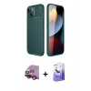 MARSİLYAN™- iPhone 14 Kılıf Eksen Form Prime - Siyah Bilvis 5in1 5D Magic Hayalet Cam Ekran Koruyucu + Raze Metal Kamera Lens - KI