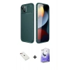 MARSİLYAN™- iPhone 14 Kılıf Eksen Form Prime - Siyah Bilvis 5in1 5D Magic Hayalet Cam Ekran Koruyucu + Diamond Kamera Lens - KI