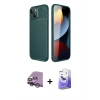 MARSİLYAN™- iPhone 14 Kılıf Eksen Form Prime - Siyah Bilvis 5in1 5D Magic Hayalet Cam Ekran Koruyucu + Raze Metal Kamera Lens - GS