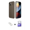 MARSİLYAN™- iPhone 14 Kılıf Eksen Form Prime - Siyah Bilvis 5in1 5D Magic Hayalet Cam Ekran Koruyucu + Diamond Kamera Lens - SABE