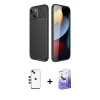 MARSİLYAN™- iPhone 14 Kılıf Eksen Form Prime - Siyah Bilvis 5in1 5D Magic Hayalet Cam Ekran Koruyucu + Shine Kamera Lens - YL
