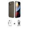 MARSİLYAN™- iPhone 14 Kılıf Eksen Form Prime - Siyah Bilvis Hayalet Cam Ekran Koruyucu + Shine Kamera Lens - GI