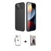 MARSİLYAN™- iPhone 14 Kılıf Eksen Form Prime - Siyah Bilvis Hayalet Cam Ekran Koruyucu + Shine Kamera Lens - GS