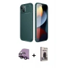 MARSİLYAN™- iPhone 14 Kılıf Eksen Form Prime - Siyah Bilvis Hayalet Cam Ekran Koruyucu + Raze Metal Kamera Lens - SH