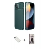 MARSİLYAN™- iPhone 14 Kılıf Eksen Form Prime - Siyah Bilvis Hayalet Cam Ekran Koruyucu + Diamond Kamera Lens - SABE