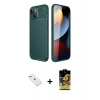 MARSİLYAN™- iPhone 14 Kılıf Eksen Form Prime - Siyah Buffer Cam Ekran Koruyucu + Diamond Kamera Lens - PE