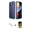 MARSİLYAN™- iPhone 14 Kılıf Eksen Form Prime - Siyah Buffer Cam Ekran Koruyucu + Diamond Kamera Lens - PE
