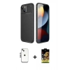 MARSİLYAN™- iPhone 14 Kılıf Eksen Form Prime - Siyah Buffer Cam Ekran Koruyucu + Shine Kamera Lens - GS
