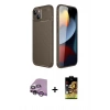 MARSİLYAN™- iPhone 14 Kılıf Eksen Form Prime - Siyah Buffer Cam Ekran Koruyucu + Raze Metal Kamera Lens - MR
