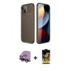 MARSİLYAN™- iPhone 14 Kılıf Eksen Form Prime - Siyah Buffer Cam Ekran Koruyucu + Raze Metal Kamera Lens - SH