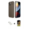 MARSİLYAN™- iPhone 14 Kılıf Eksen Form Prime - Siyah Buffer Cam Ekran Koruyucu + Diamond Kamera Lens - YL