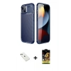 MARSİLYAN™- iPhone 14 Kılıf Eksen Form Prime - Siyah Buffer Cam Ekran Koruyucu + Diamond Kamera Lens - YL
