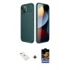MARSİLYAN™- iPhone 14 Kılıf Eksen Form Prime - Siyah Buffer Hayalet Cam Ekran Koruyucu + Diamond Kamera Lens - KI