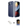MARSİLYAN™- iPhone 14 Kılıf Eksen Form Prime - Siyah Buffer Hayalet Cam Ekran Koruyucu + Diamond Kamera Lens - KI