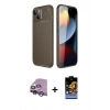 MARSİLYAN™- iPhone 14 Kılıf Eksen Form Prime - Siyah Buffer Hayalet Cam Ekran Koruyucu + Raze Metal Kamera Lens - MR