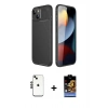 MARSİLYAN™- iPhone 14 Kılıf Eksen Form Prime - Siyah Buffer Hayalet Cam Ekran Koruyucu + Shine Kamera Lens - SH