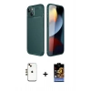 MARSİLYAN™- iPhone 14 Kılıf Eksen Form Prime - Siyah Buffer Hayalet Cam Ekran Koruyucu + Shine Kamera Lens - GD