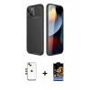 MARSİLYAN™- iPhone 14 Kılıf Eksen Form Prime - Siyah Buffer Hayalet Cam Ekran Koruyucu + Shine Kamera Lens - GD