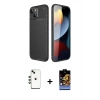 MARSİLYAN™- iPhone 14 Kılıf Eksen Form Prime - Siyah Buffer Hayalet Cam Ekran Koruyucu + Shine Kamera Lens - YL