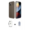 MARSİLYAN™- iPhone 14 Kılıf Eksen Form Prime - Siyah Joko Magic 5D Cam + Gümüş Shine Kamera Lens