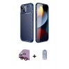 MARSİLYAN™- iPhone 14 Kılıf Eksen Form Prime - Siyah Joko Magic 5D Cam + Raze Metal Kamera Lens - KI